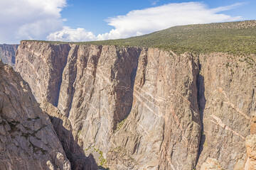 The north rim of the Black Canyon of the Gunnison till Painted Wall seen from Chasm View on the...