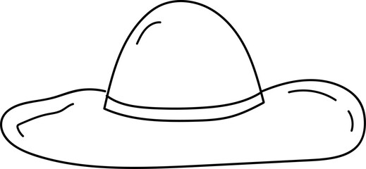 Hand drawn hat illustration on transparent background.
