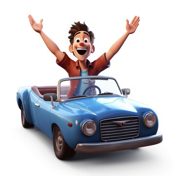3D character raising hand on the white isolated background