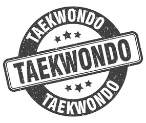 taekwondo stamp. taekwondo label. round grunge sign