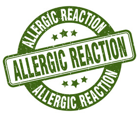 allergic reaction stamp. allergic reaction label. round grunge sign