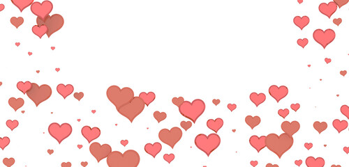 hearts isolated on transparent background. Valentine’s day design.