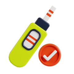 3D Pregnancy Test Model Taking the Test with Confidence. 3d illustration, 3d element, 3d rendering. 3d visualization isolated on a transparent background