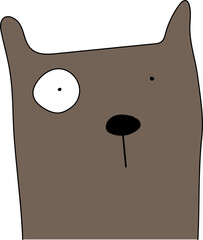 Cute cartoon dog illustration on transparent background.
