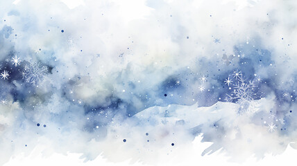 watercolor blue and white gradient, abstract winter background, light cold copy space design blank greeting form