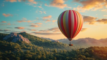 Fototapeta premium A hot air balloon floating in the air