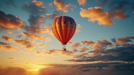 Obraz premium A hot air balloon floating in the air