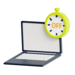 3D Time Off Model Prioritizing Rest and Recreation. 3d illustration, 3d element, 3d rendering. 3d visualization isolated on a transparent background