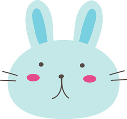 Obraz premium Cute cartoon bunny illustration on transparent background.