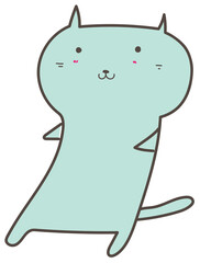 Cute cartoon bunny illustration on transparent background.