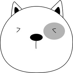 Cute cartoon dog illustration on transparent background.