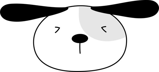 Cute cartoon dog illustration on transparent background.