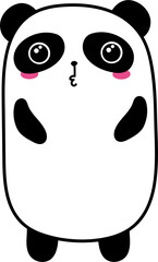 Cute cartoon panda illustration on transparent background.