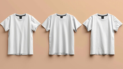 white t-shirt on hangers