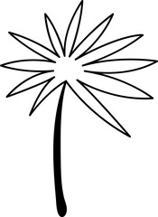 Hand drawn leaf illustration on transparent background.
