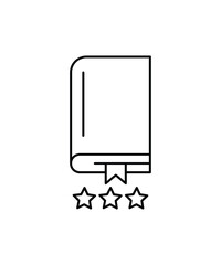book with 3 star icon, vector best line icon.