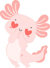 Axolotl Valentine with heart