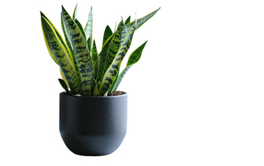 Stylish Potted Sansevieria on a transparent background