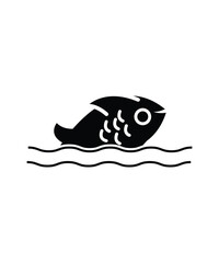 fish with water icon, vector best line icon.