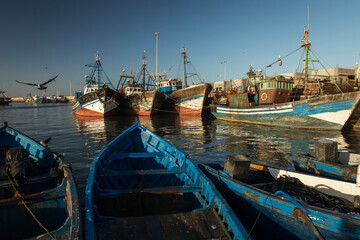Beautiful colors in the port of fishermen in Essaouira, Morocco