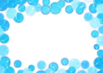 波の柄が入った水玉フレームイラスト素材
