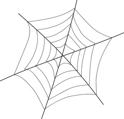 Halloween spider's web illustration on transparent background.
