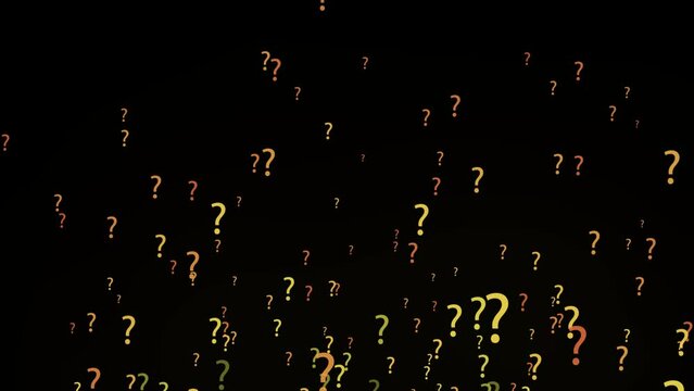 Question Mark Background. Flying Glowing Multiple Color Question Mark
