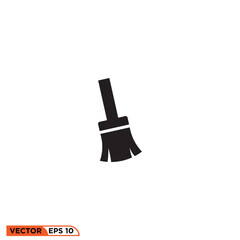 Broom icon design vector graphic of template, sign and symbol
