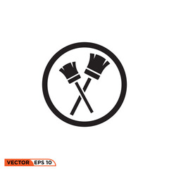 Broom icon design vector graphic of template, sign and symbol