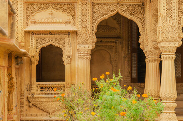 Amar Sagar Jain temple, Jaisalmer, Rajasthan, India, Asia. Background. Backdrop. Wallpaper.