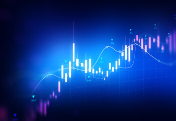 Investment finance chart,stock market business and exchange financial growth graph.	
