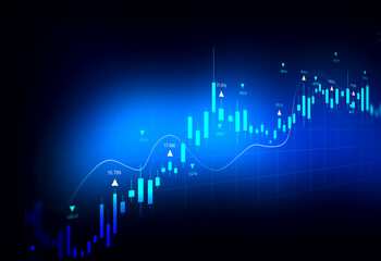 Stock market investment trading graph growth.Investment finance chart,stock market business and exchange financial growth graph.	
