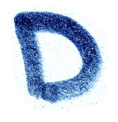 handwritten letter D with felt-tip pen isolated, png asset