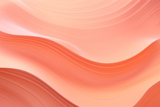 Abstract wavy pattern in peach fuzz and apricot crush colors, monochrome background.