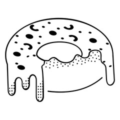 leavened fried dough with Melting Jam isometric concept, Ring Shaped Glazed doughnut Hand drawn vector, Bakery and Baker drawings, Culinary and Kitchen  sign, Culinary Doodle stock illustration