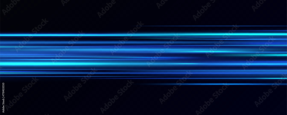 Leinwandbilder horizontal neon lines.blue speed lines.motion light effect.vector. red.vector illustration of a blue