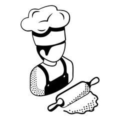 Dough maker isometric concept, Bakery assistant Hand drawn vector, Bakery and Baker drawings, food preparation and Kitchen Utensil Sketch Culinary Doodle stock illustration