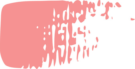 Pastel ink grunge brush stroke illustration on transparent background.
