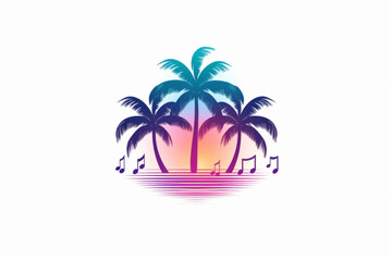 Fototapeta na wymiar Palms logo on the white background