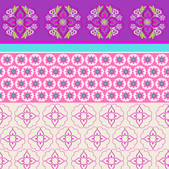 seamless pattern with pink flowers