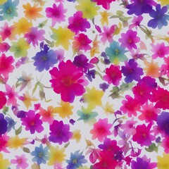 Flowers. Abstract seamless pattern. AI generated.