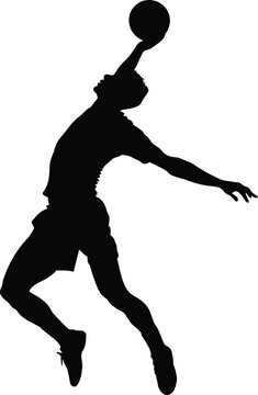 Silhouette volleyball player full body black color only