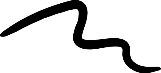 Black ink grunge brush strokes illustration on transparent background.