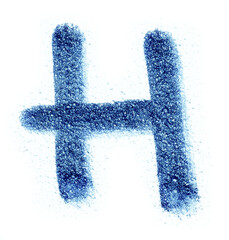 handwritten letter H with felt-tip pen isolated, png asset.
