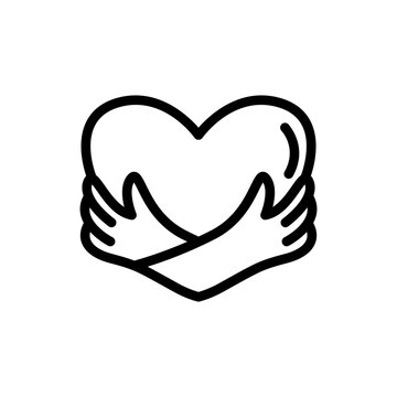 self love icon or logo design isolated sign symbol vector illustration - high quality line style vector icon