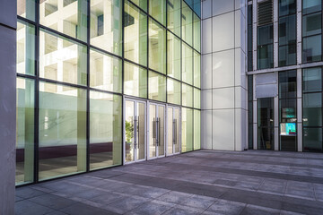 Contemporary Urban Architecture with Reflective Glass Facade