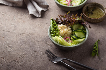 Vegan healthy green buddha bowl