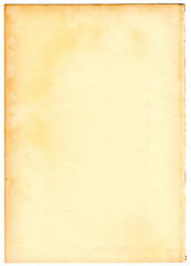 Blatt Papier alt gelblich vergilbte Ränder Vintage Retro Textur