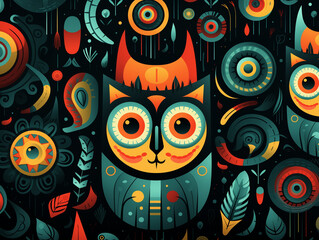 Naklejka premium Colorful Totem illustration