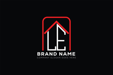 LE letter creative real estate vector logo design . LE creative initials letter logo concept. LE house sheap logo